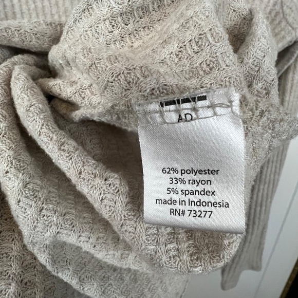 Sonoma Women's Cowl neck Waffle Weave Top - Cream - Picture 7 of 8